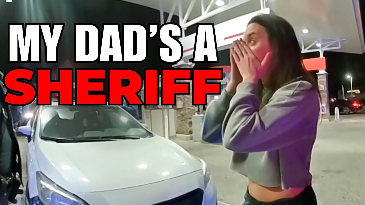 'My Dad's a Sheriff' Woman Hits Traffic Pole While Texting & Driving