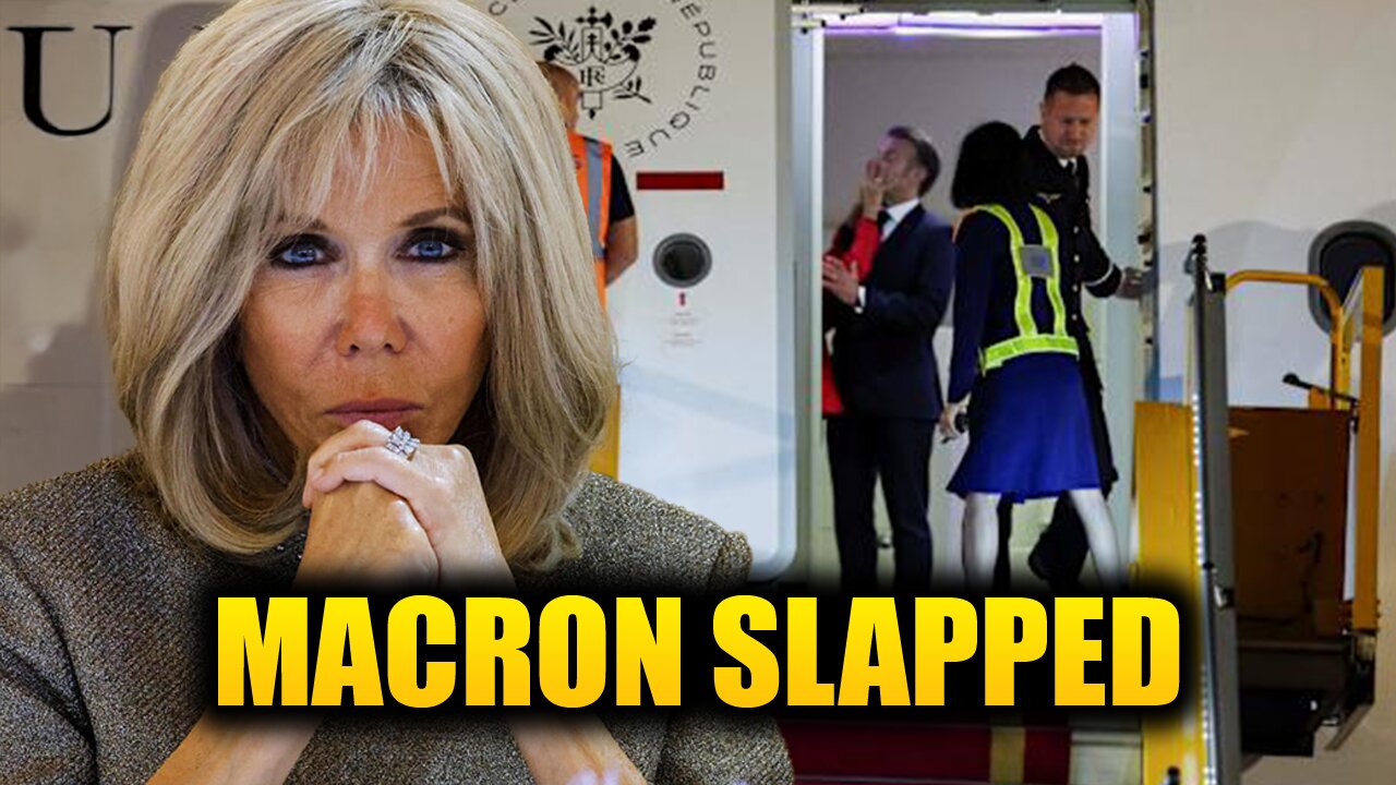 Insane moment Macron is smacked in the face by his wife as they arrive in Vietnam