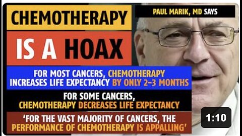 Chemotherapy is a hoax, says Paul Marik, MD