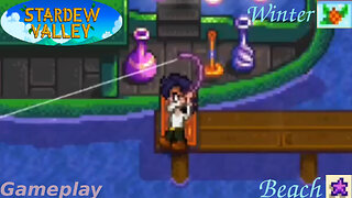 Stardew Valley - Fishing In The Beach [Winter Season] #5 - Gameplay Series (Night Market Day 1)