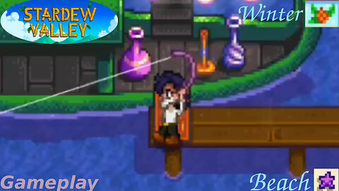 Stardew Valley - Fishing In The Beach [Winter Season] #5 - Gameplay Series (Night Market Day 1)