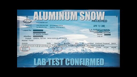 Aluminum is IN OUR SNOW - Lab Test Confirmed