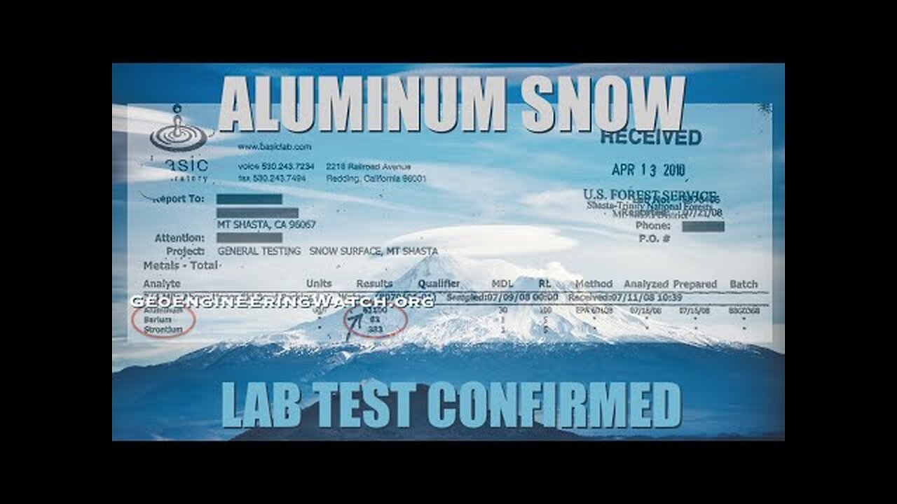 Aluminum is IN OUR SNOW - Lab Test Confirmed