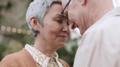 Romantic Old Couple Together