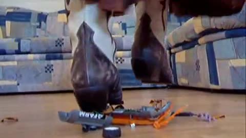 Cowgirl Boot Crushes a Tractod