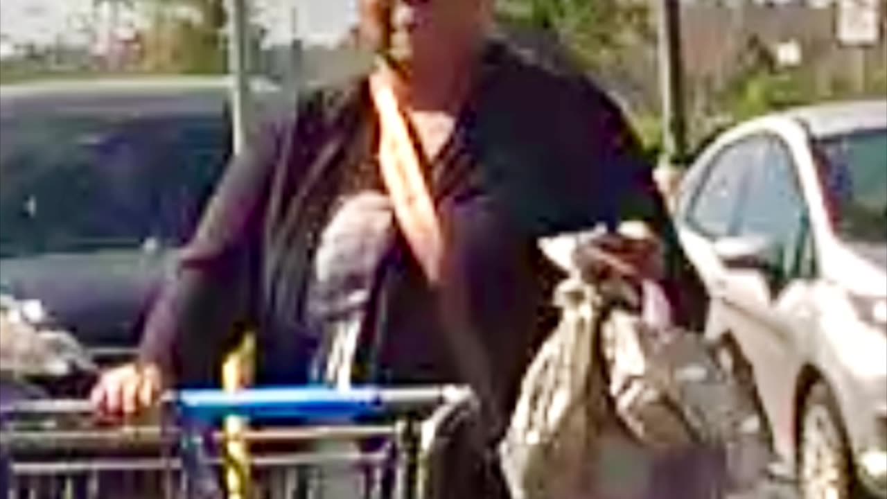 Bad People Orlando: inconsiderate woman pushes cart into Handicap Spot in front of senior care.