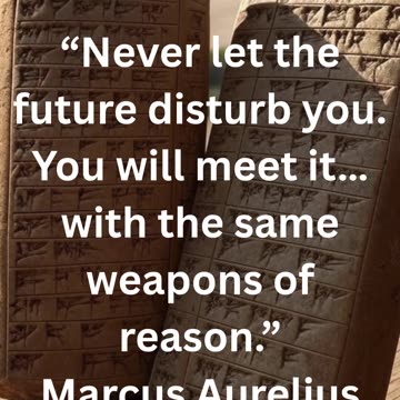 never let the future disturb you....