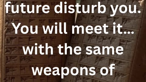 never let the future disturb you....