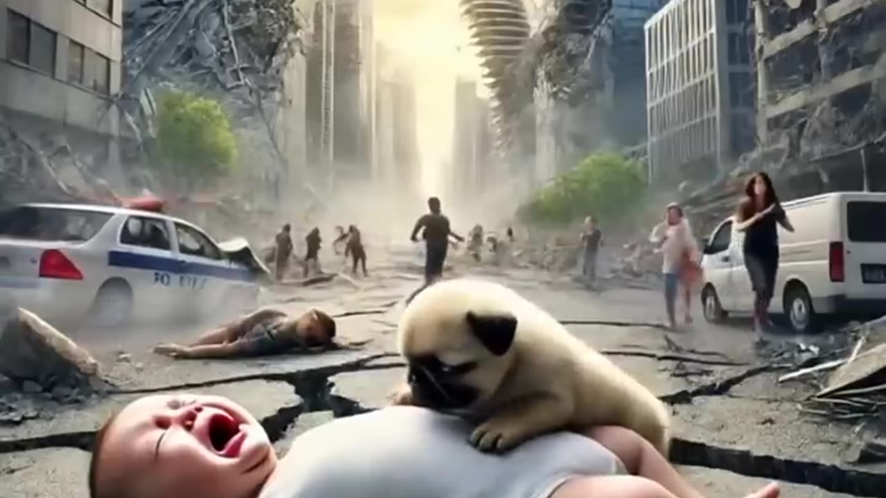 Lovely baby met an earthquake