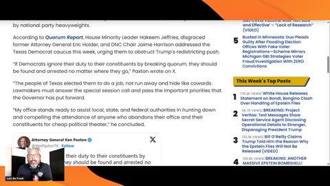 Ken Paxton Threatens to Arrest Democrat Lawmakers If They Flee the State to Block Trump!