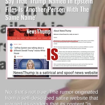 Fact Check: Karoline Leavitt Did NOT Say Trump In Epstein Files Is Another Person With The Same Name