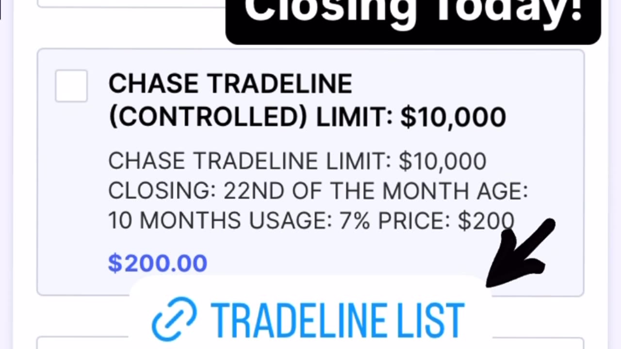 NEW TRADELINES AVAILABLE!! I GOT 8 CLOSING THIS MONTH!!