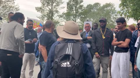 British woman tells Muslims in London they won't silence her.