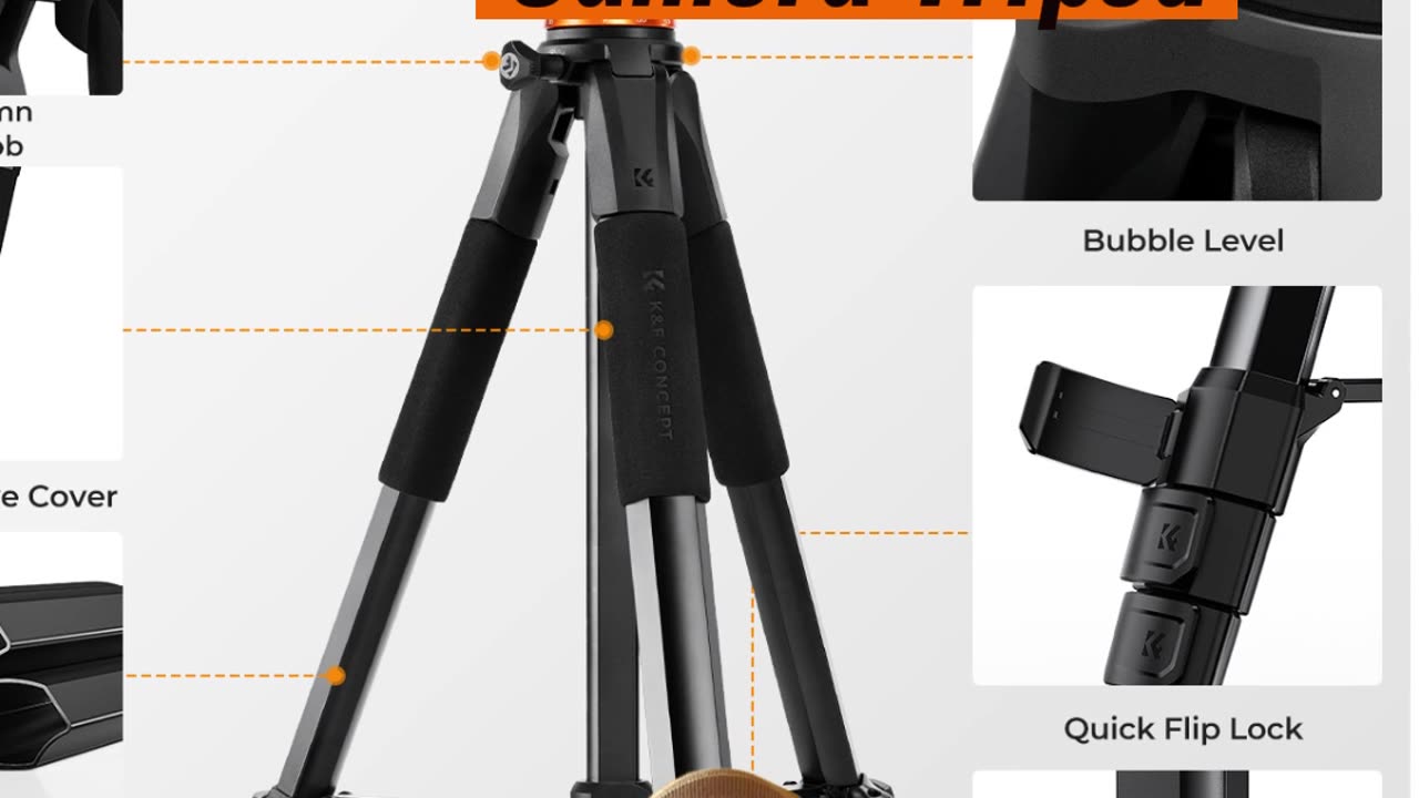 📸 Elevate Your Shots with K&F Concept 75" Camera Tripod