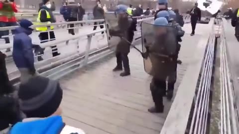 Former french boxer takes on riot police
