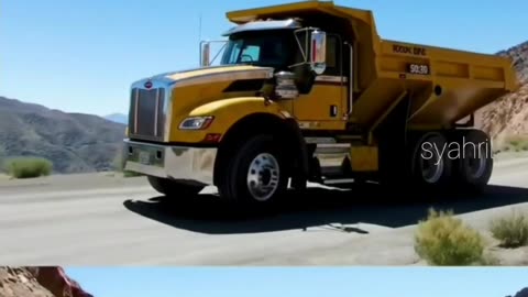Amazing, rare sight when a dump truck passes through a narrow road