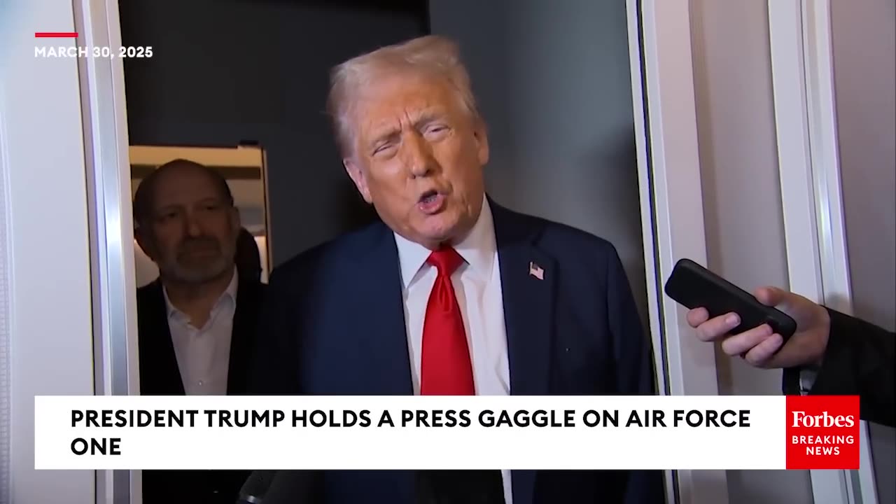 President Trump Press Gaggle on Air Force En Route Back to Washington, D.C., March 30, 2025