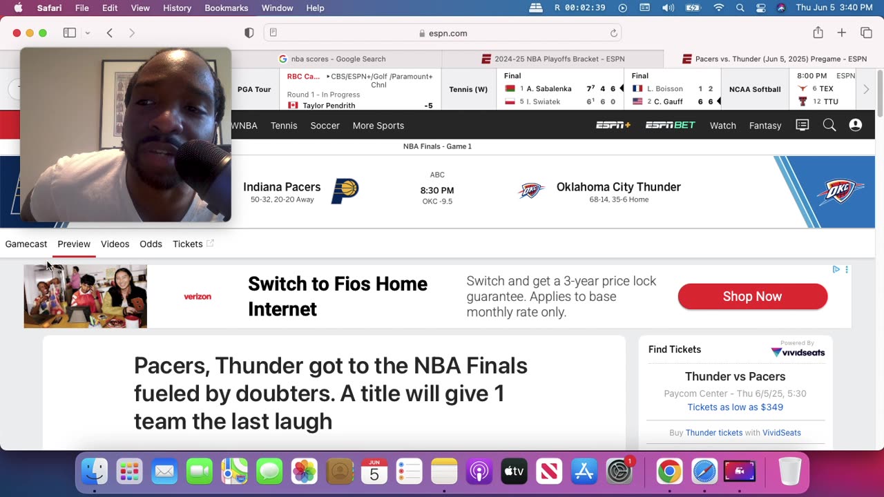 NBA Finals game 1 pick Pacers vs Thunder rant