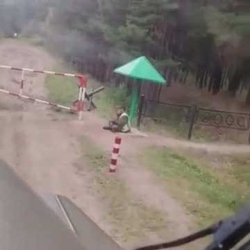 Drunk Russian Soldier Manning Guardpost Can't Even Stand Up