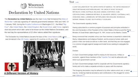 United Nations created as Satanic One World Government against Germany Italy & Japan