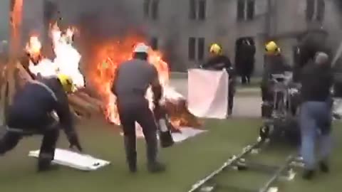 Filming someone burned at the stake