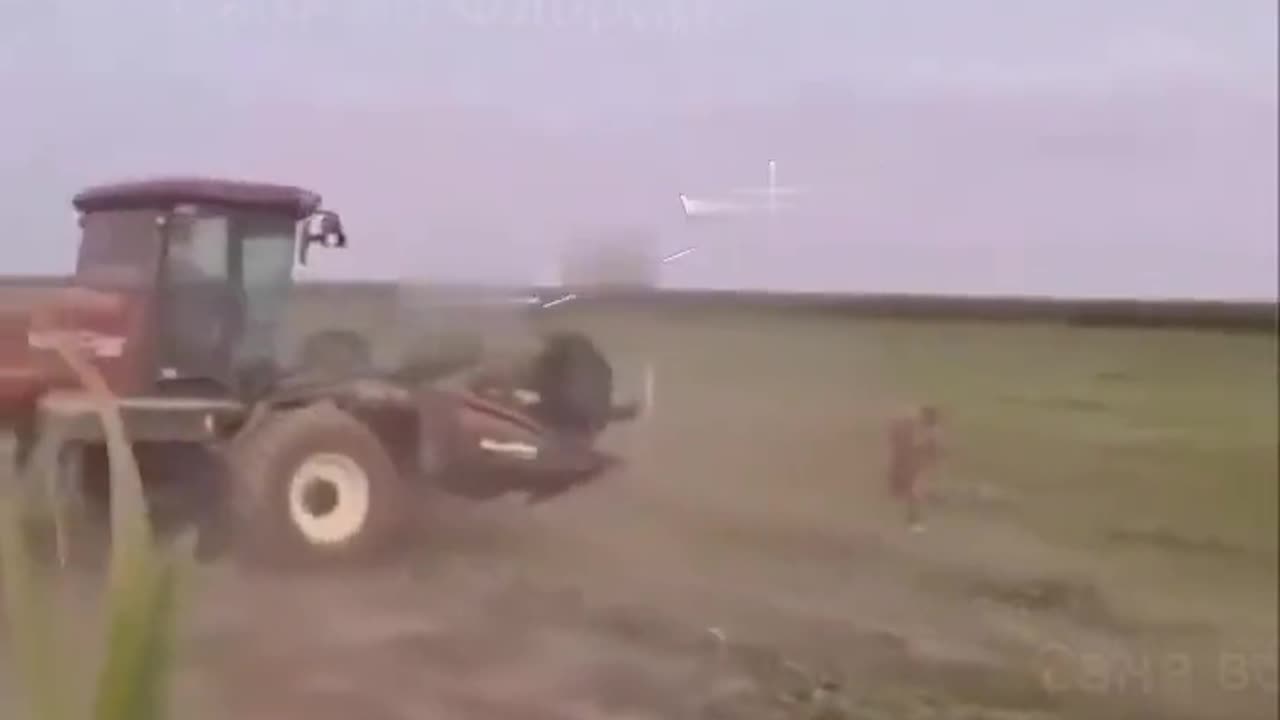 Ukrainian Tractor Driver Talks to TSK Enforcer Using Available Mechanized Means