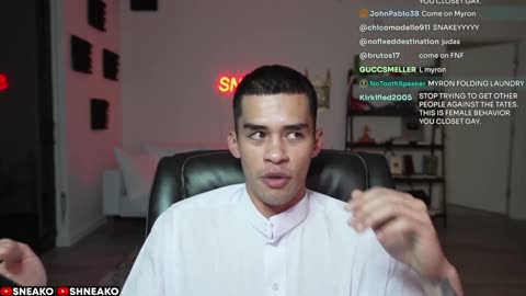 SNEAKO Looked Visibly Disappointed after Myrons Refusal to Address the Tate's Defamation Against Him