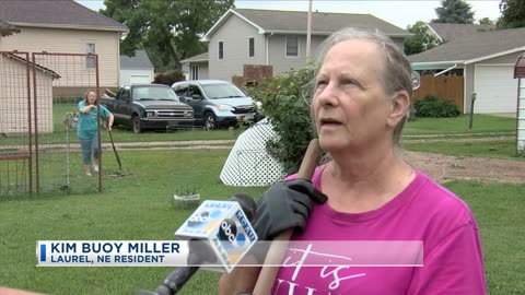 Laurel, NE Residents Pick Up Debris After Storm