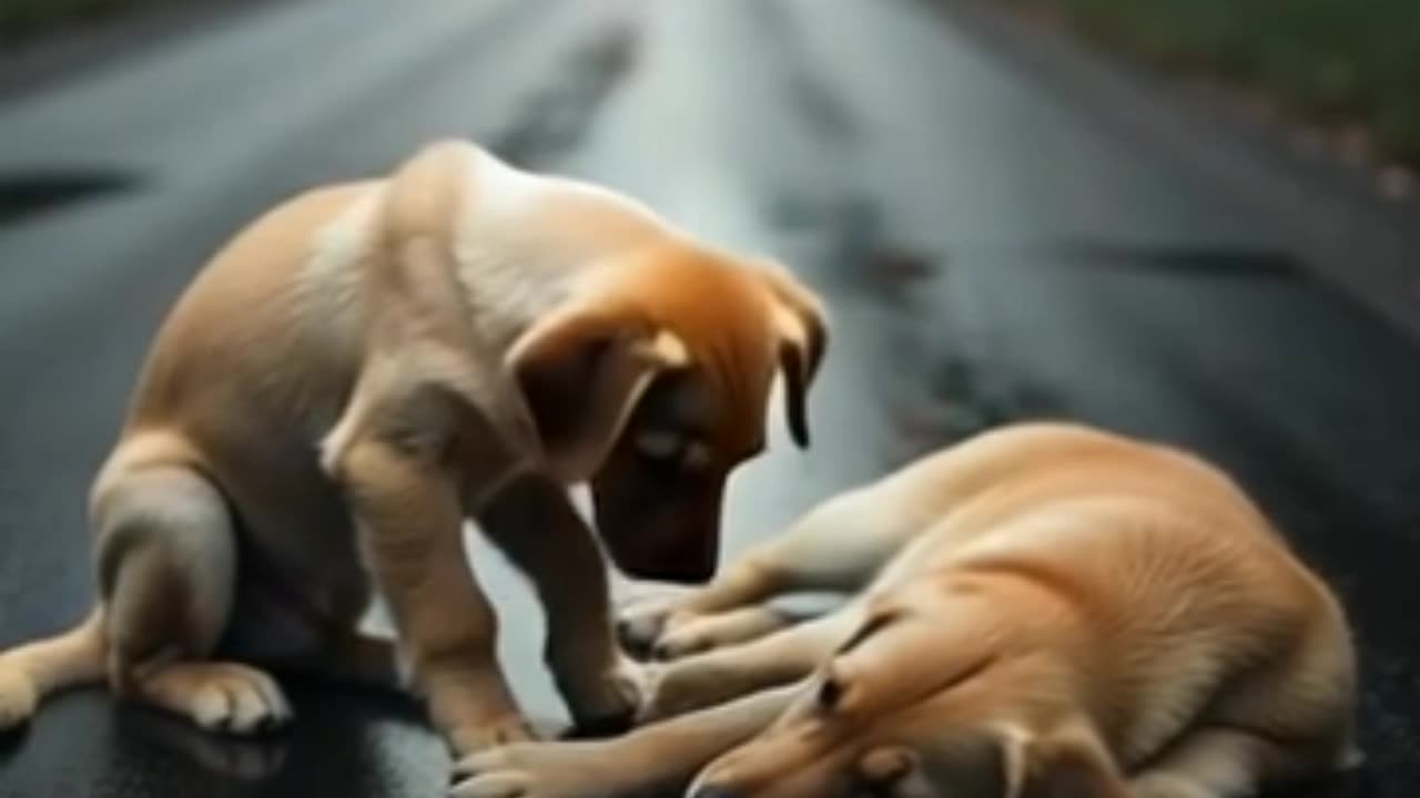 Poor puppy alone.🐶mother dead