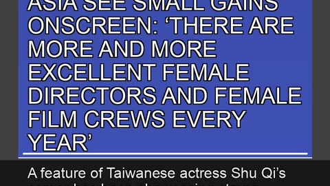 Women Filmmakers in Asia See Small Gains Onscreen 