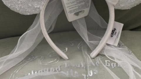 Disney Parks Minnie Mouse Happily Ever After Bride Wedding Veil Ears Headband #shorts