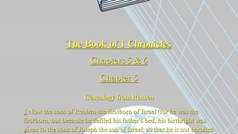 Christian Meme Video: 1 Chronicles Chapters 5 and 6 (03/30/2025)