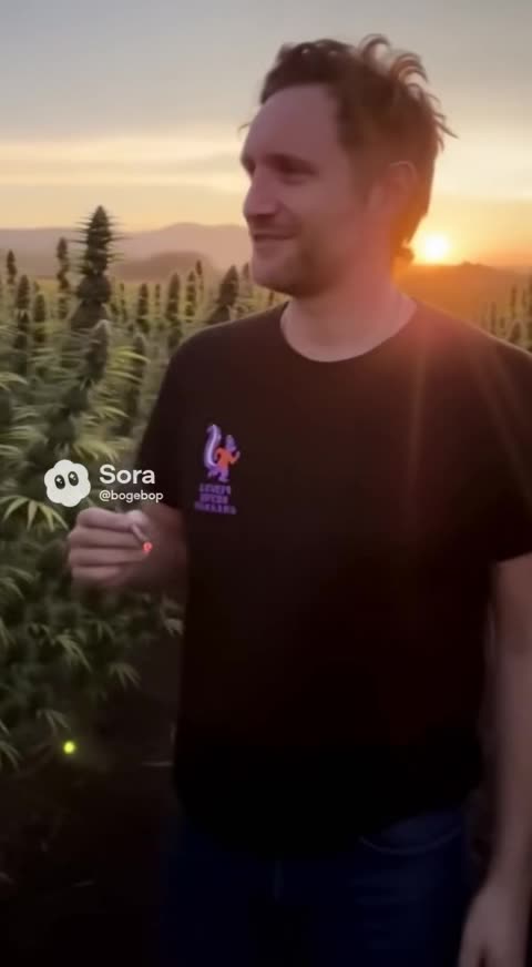 Ryan Long Poking Smot in the cannabis field - Sora 2