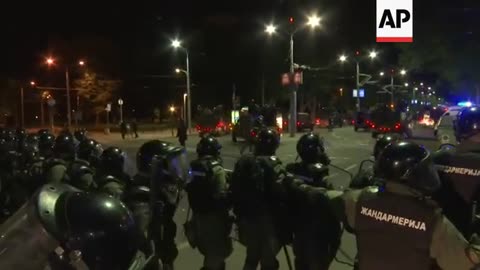 Teargas fired as police clear protesters