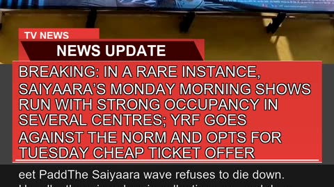 Breaking in a Rare Instance Saiyaaras Monday Mo