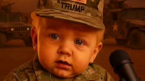 Tiny hands, big respect — Baby Trump salutes the real warriors 🇺🇸🥺