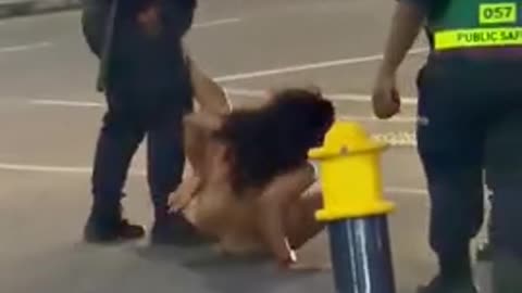 content creator Zamokuhle fighting with police while naked in the street