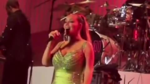 Mariah Carey proving her mic was on because lip syncing is illegal in China