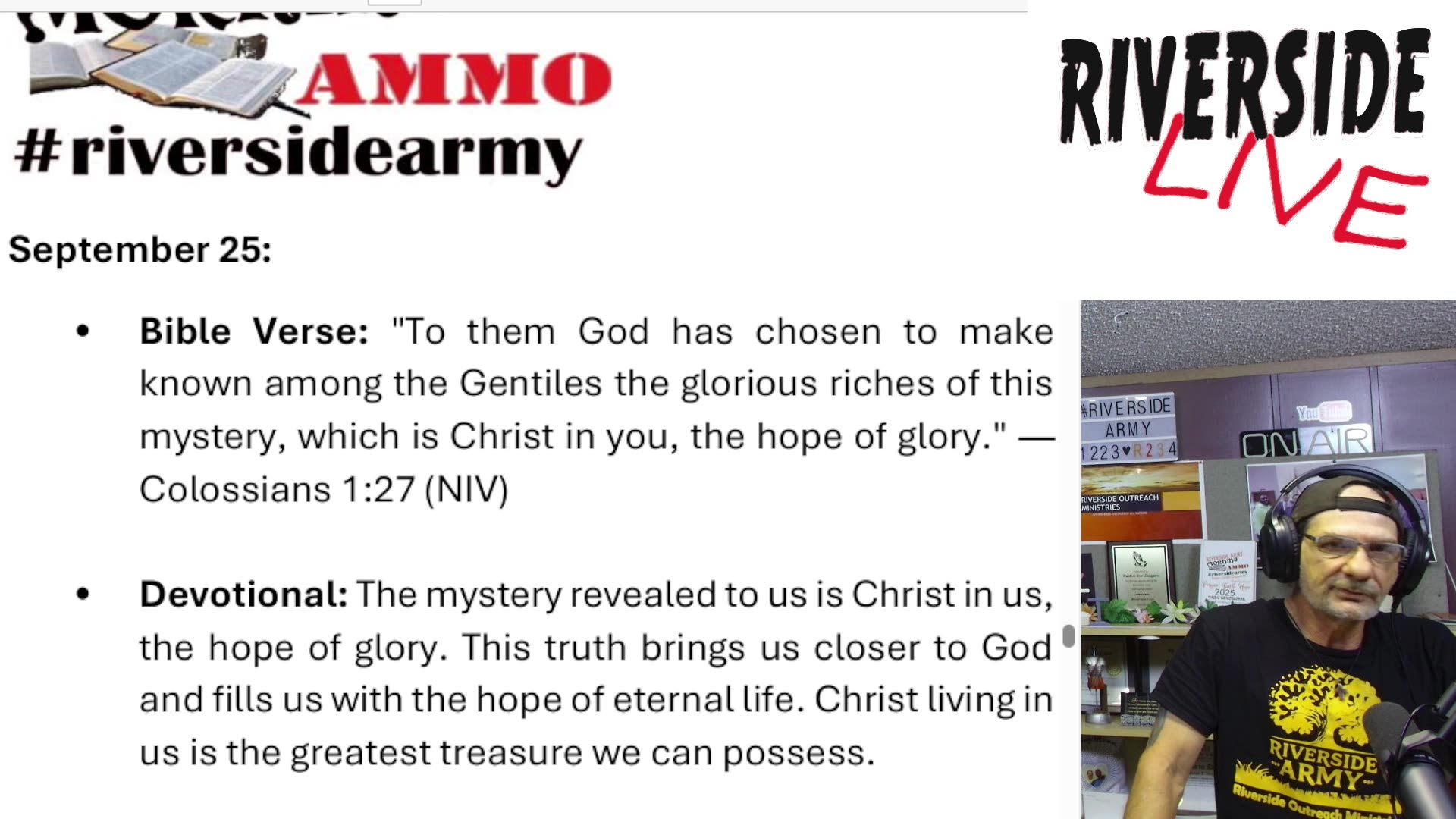 Riverside Morning Ammo Daily Devotional 9.25.25