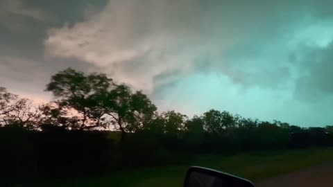 INSANE GREEN SUPERCELL nearly strikes us with lightning