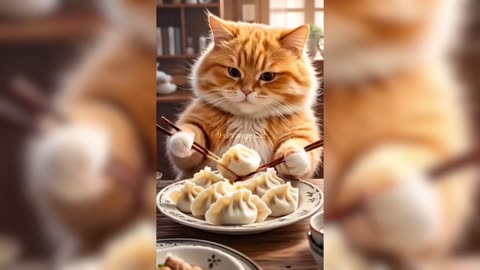 ai orange cat video
