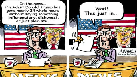 MARCH 6 Funny American Political Cartoon - Breaking News - USA Politic Caricature - Trump Satire