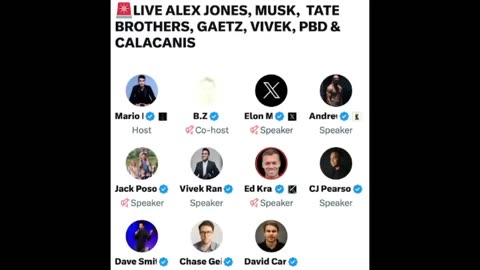 LIVE TALK Featuring ALEX JONES, ELON MUSK, VIVEK, PBD, and ANDREW TATE