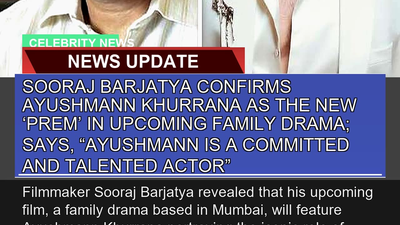 Sooraj Barjatya Confirms Ayushmann Khurrana as the