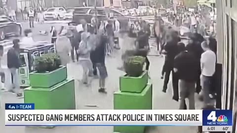 NYPD officers attacked by a mob of Tren de Aragua gangbangers in Times