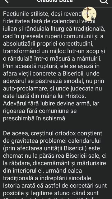 Dovada ca ESTE ERETIC ECUMENIST CLAUDIU BUZA SI INVATA EREZIILE DE LA CRETA 2016:doc.6,pct. 6 si 22