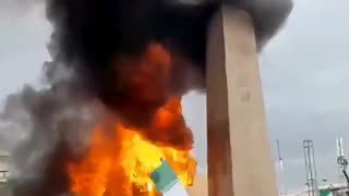 Iran Protesters Burn "Baal" Sculpture During Anti-US, Anti-Israel Rally | VERTEX