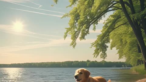 The Dog and the Turtle – A Lakeside Rescue & Lesson in Friendship #dogcoach #pets #slowmo #cute