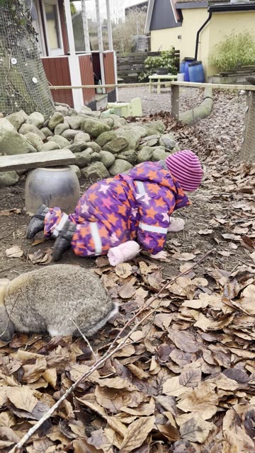 Baby Kayla Feeding the Bunnies Outside 🐰🥕 (So Cute!)