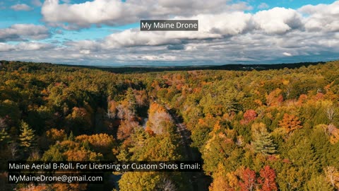 Maine B-Roll (No Sound): Aerial Views of Fall Foliage and Railroad Tracks in Gray, Maine Video 6